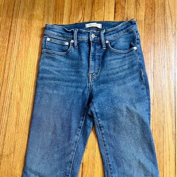 Madewell Jeans Womens 26 Cali Demi Boot Blue Denim Raw Hem - Picture 2 of 12